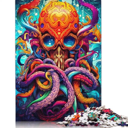 Puzzles 520 Teile für Erwachsene, buntes quadratisches Tintenfisch-Puzzle, einzigartige Herausforderungsspiele aus Holz, 520 Teile (52 x 38 cm) von GQmoney