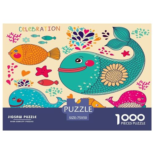 Puzzles für Erwachsene, 1000 Teile, Kinder-Wal-Puzzles für Erwachsene, herausforderndes Spiel, Denksportaufgaben, 1000 Teile (75 x 50 cm) von GQmoney