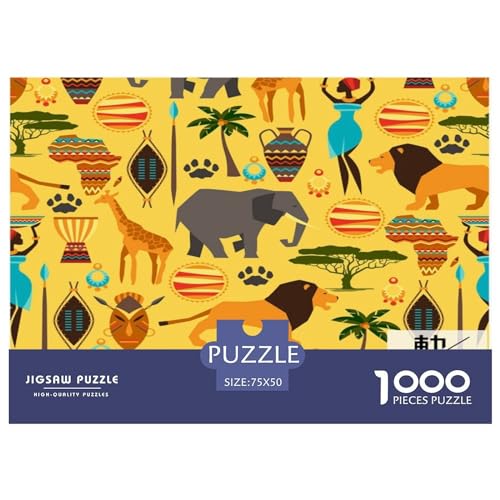 Puzzles für Erwachsene, 1000 Teile, Tiervektorillustration, kreative Holzpuzzles, praktisches Spiel, Puzzle, Familiendekoration, 1000 Stück (75 x 50 cm) von GQmoney