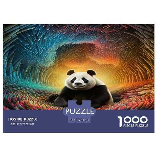 Puzzles für Erwachsene, 1000 Teile, klassisches Panda-Holzpuzzle, entspannendes Puzzlespiel, Denksportaufgaben, 1000 Teile (75 x 50 cm) von GQmoney