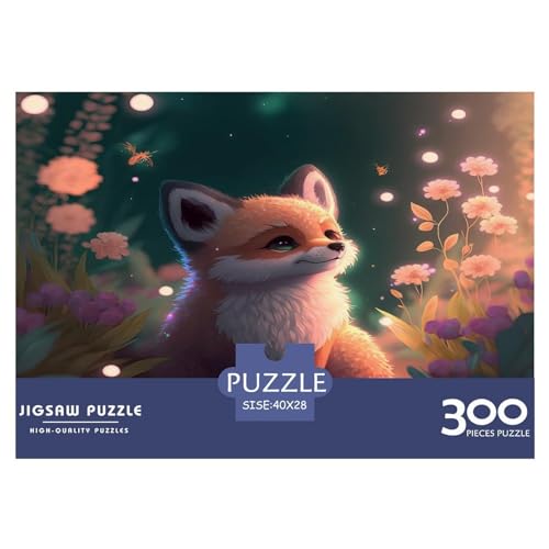 Puzzles für Erwachsene, 300 Teile, klassisches Holzpuzzle mit süßem Fuchs, entspannendes Puzzlespiel, Denksportaufgaben, 300 Teile (40 x 28 cm) von GQmoney