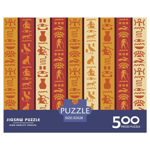 Puzzles für Erwachsene, 500 Teile, klassisches Pharao-Bild, Holzpuzzle, entspannendes Puzzlespiel, Denksportaufgaben, 500 Teile (52 x 38 cm) von GQmoney