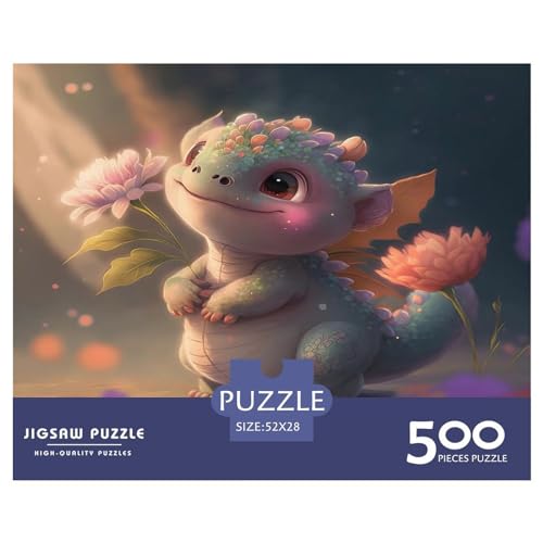 Puzzles für Erwachsene, 500 Teile, klassisches niedliches Drachen-Holzpuzzle, entspannendes Puzzlespiel, Denksportaufgaben, 500 Teile (52 x 38 cm) von GQmoney