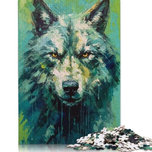 Puzzles mit 1500 Teilen für Erwachsene, Paletten-Wolfsgemälde, Puzzles für Erwachsene und Holzpuzzles, Denksportaufgaben für Erwachsene, 1500 Teile (85 x 57 cm) von GQmoney