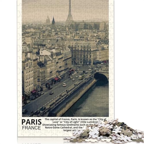 Puzzles von Paris, Frankreich, farbenfrohe und Coole Puzzles für Kinder ab 12 Jahren, 1000 Teile (75 x 50 cm) von GQmoney