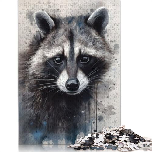 Raccoon Natures Bandit Puzzle für Erwachsene und Kinder. Skurriles Herausforderungsspielzeug, Lernspiel, Heimdekoration, ab 14 Jahren, 520 Teile (52 x 38 cm) von GQmoney