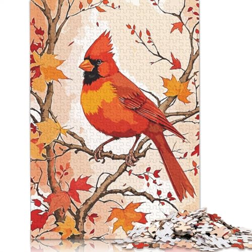 Red Cardinal Puzzle-Spielzeug für Erwachsene, Lernspiel, Puzzlespiele für Erwachsene für Frauen und Männer, 520 Teile (52 x 38 cm) von GQmoney