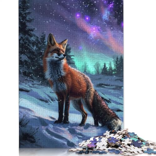 Red Fox Nordlichter-Puzzle für Erwachsene, 520 Teile, Holzpuzzle für Erwachsene und Jugendliche, Heimdekoration, Puzzlespielzeug, 520 Teile (52 x 38 cm) von GQmoney