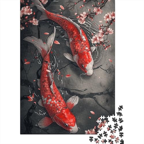 Red_koi_Fish Puzzles 1000 Teile Puzzles für Teenager Geschenke Puzzle für Erwachsene und Teenager 1000 Teile (75x50cm) von GQmoney