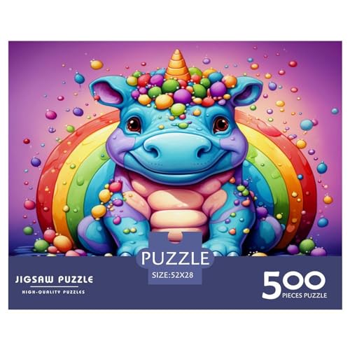 Regenbogen-Puzzle mit 500 Teilen für Erwachsene – Puzzles für Teenager – Geschenke – Holzpuzzles – Entspannungspuzzlespiele – Denksport-Puzzle 500 Teile (52 x 38 cm) von GQmoney