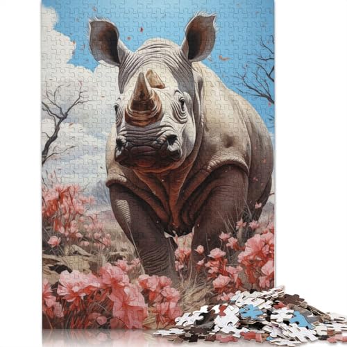 Rhino Watch Puzzle für Erwachsene und Kinder. Skurriles Herausforderungsspielzeug, Lernspiele, Heimdekoration für Erwachsene und Kinder ab 14 Jahren, 520 Teile (52 x 38 cm) von GQmoney