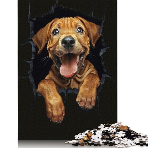 Rhodesian Ridgeback-Puzzle mit 1000 Teilen, Schwierigkeitsgrad für Erwachsene, Lernspielzeug, Spiele, 1000 Teile (38 x 26 cm) von GQmoney