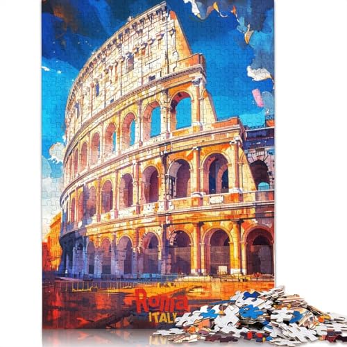 Roma Art Poster, 1000-teiliges Puzzle, ab 18 Jahren, Lernspiele, Puzzles für Erwachsene, für Frauen, für Kinder ab 12 Jahren, 1000 Teile (75 x 50 cm) von GQmoney