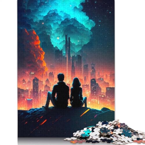 Rompecabezas de Nebulosa en Ciudad Futurista de 1000 piezas Para adultos, rompecabezas de Madera, rompecabezas sostenible Para adultos | Juegos de 1000 Piezas (75 x 50 cm) von GQmoney