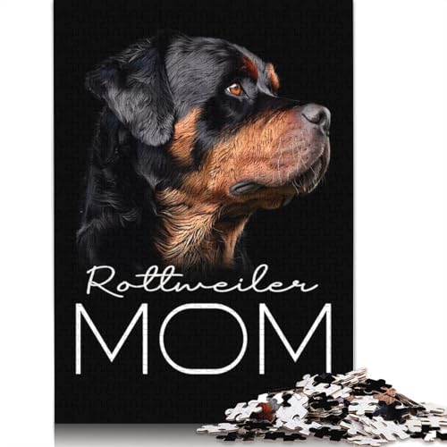 Rottweiler-Mama-Puzzle für Erwachsene und Kinder. 1000 Teile, unmögliche Herausforderung, Spielzeug, Lernspiel, Heimdekoration, Geschenke, 1000 Teile (75 x 50 cm) von GQmoney