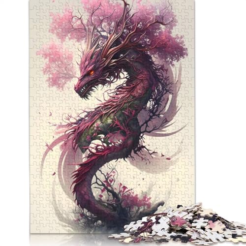 Sakura-Drache, 1000-teiliges Puzzle für Erwachsene | | Familienspaß-Puzzles für Erwachsene, Geschenke, Denkspiele, 1000 Teile (38 x 26 cm) von GQmoney