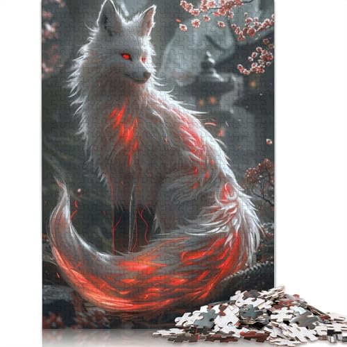 Sakura Kitsune Fox Puzzle für Erwachsene und Kinder. Skurrile Herausforderung, Spielzeug, Lernspiele, Heimdekoration, ab 14 Jahren, 520 Teile (52 x 38 cm) von GQmoney