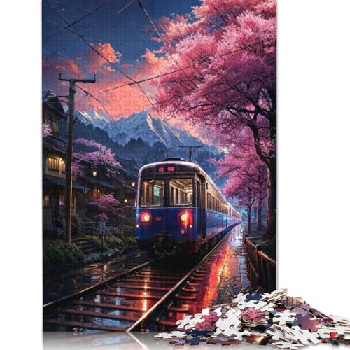 Sakura Sunset Express 1000-teiliges Puzzle für Erwachsene | | Familienspaß-Puzzles für Erwachsene, Geschenke, Denkspiele, 1000 Teile (75 x 50 cm) von GQmoney
