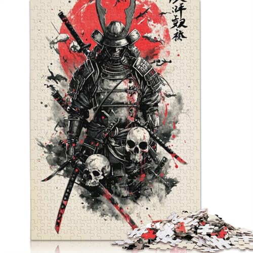 Samurai Japan Aquarell-Puzzle für Erwachsene und Kinder. Tolles Geschenk, Herausforderungsspielzeug, Lernspiele, Heimdekoration, ab 14 Jahren, 520 Teile (52 x 38 cm) von GQmoney