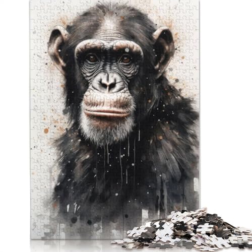 Schimpansen-Primaten-Majestät-Puzzle für Erwachsene und Kinder. Skurrile Herausforderung, Spielzeug, Lernspiele, Heimdekoration, Geschenke, 1500 Teile (85 x 57 cm) von GQmoney