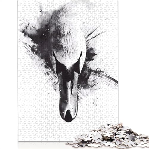 Schwanen-Aquarell-Puzzles für Erwachsene und Kinder. 1000 Teile. Tolle Geschenke, Herausforderungsspielzeug, Lernspiele, Heimdekorationsgeschenke. 1000 Teile (75 x 50 cm) von GQmoney