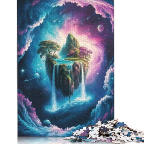 Schwimmende Insel im Weltraum, Puzzle für Erwachsene, 520 Teile, Holzpuzzle für Erwachsene und Jugendliche, Heimdekoration, Puzzlespielzeug, 520 Teile (52 x 38 cm) von GQmoney