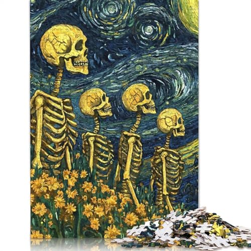 Skelette, Sternennacht, 1000-teiliges Puzzle, Papierpuzzle für Teenager, lustiges Puzzle, 1000 Teile (75 x 50 cm) von GQmoney
