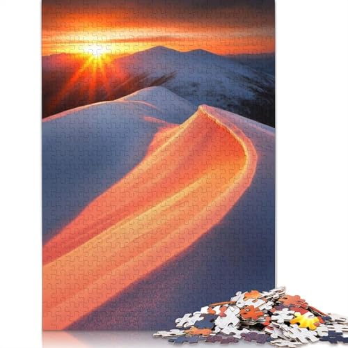 Sonnenaufgang über schneebedeckten Bergen, Puzzle für Erwachsene, herausfordernd und knifflig, Puzzles für Erwachsene für Jungen oder Mädchen, 520 Teile (52 x 38 cm) von GQmoney