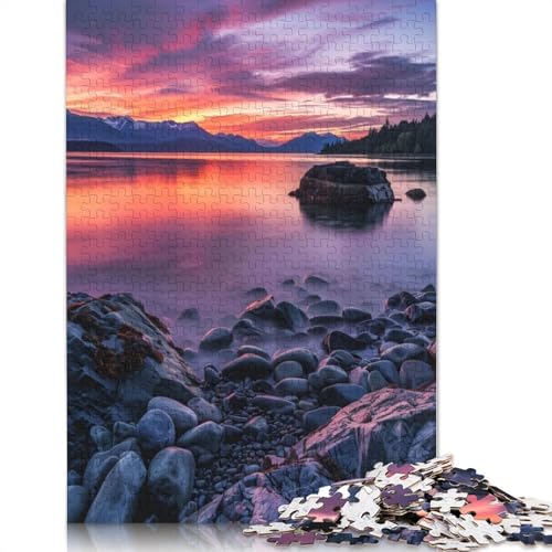 Sonnenuntergang in der Glacier Bay, Puzzle, 520 Teile, für Erwachsene, Stressabbau-Puzzle, Geschenke für Erwachsene, für Frauen und Männer, 520 Teile (52 x 38 cm) von GQmoney