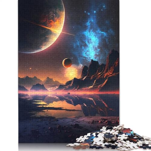 Sonnenuntergang über den Planeten, Puzzle für Erwachsene, 1500 Teile, kreative Spiele, Puzzle, Geschenke für Männer, für Frauen, Männer, 1500 Teile (85 x 57 cm) von GQmoney