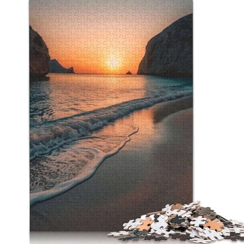 Sonnenuntergangs-Strandszene, 1500 Puzzles für Erwachsene, Lernspiel, Puzzlespiele für Erwachsene für Jungen oder Mädchen, 1500 Teile (85 x 57 cm) von GQmoney
