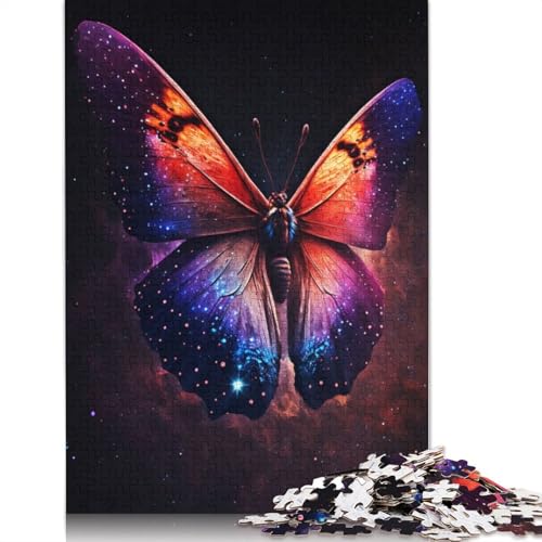 Space Butterfly 1000-teiliges Puzzle für Erwachsene, Familienspiel, Teenager, Puzzle 1000 Teile (75 x 50 cm) von GQmoney
