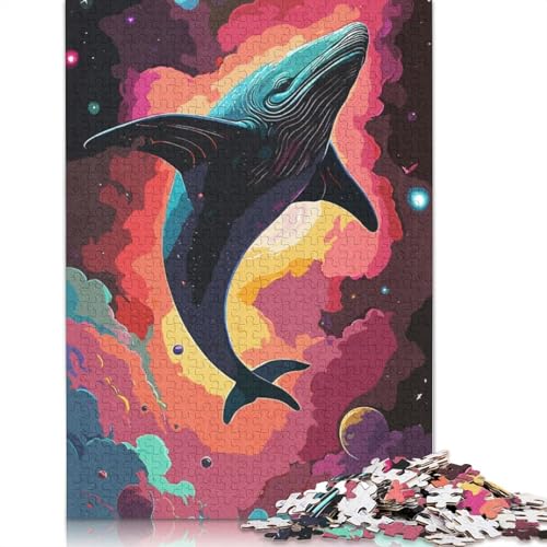 Space Shark Puzzle, farbenfrohe, Coole Puzzles für Kinder ab 12 Jahren, 1000 Teile (75 x 50 cm) von GQmoney