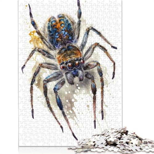 Spinne im Aquarell-Puzzle für Erwachsene und Kinder. 520 Teile, unmögliche Herausforderung, Spielzeug, Lernspiele, Heimdekoration, Geschenke, 520 Teile (52 x 38 cm) von GQmoney