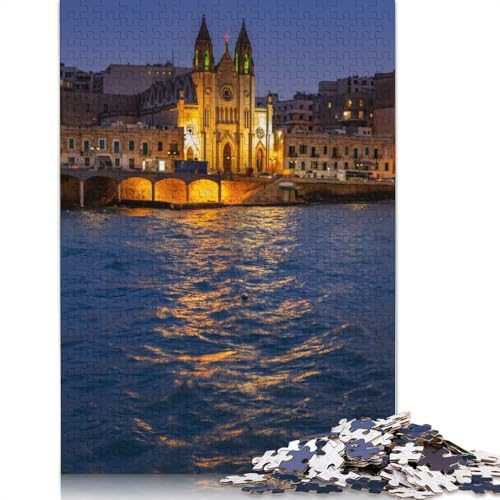St. Julian Town in Malta, 520 Puzzles für Erwachsene, Spielzeug, Lernspiel, Herrenpuzzles für Erwachsene, für Erwachsene und Teenager, 520 Teile (52 x 38 cm) von GQmoney