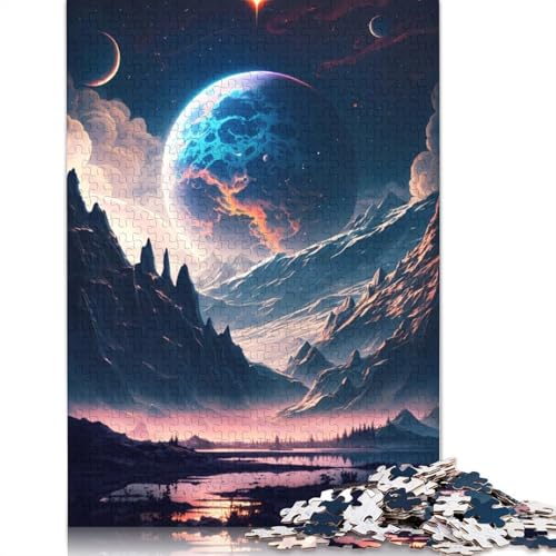 Stellar Anime Landscape 520-teiliges Puzzle für Erwachsene, 100% recycelte Holzplatte, schwierige Puzzles für Frauen und Männer, 520 Teile (52 x 38 cm) von GQmoney