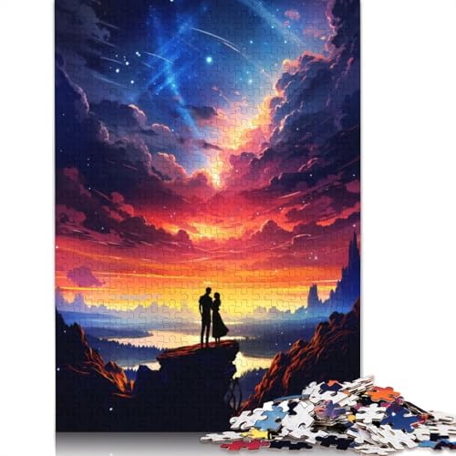Stellar Love Sunset Puzzles 1000 Teile Holzpuzzles Puzzle für Erwachsene und Jugendliche für Erwachsene und Jugendliche ab 12 Jahren 1000 Teile (75 x 50 cm) von GQmoney