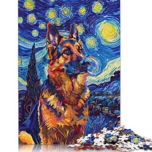 Sternennacht, Deutscher Hund, Puzzlespielzeug für Erwachsene, Lernspiel, Puzzlespiele für Erwachsene für Frauen und Männer, 1000 Teile (75 x 50 cm) von GQmoney