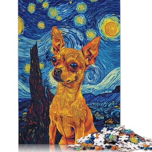 Sternennacht-Chihuahua, 520 Puzzles für Erwachsene, Lernspiel, Puzzlespiele für Erwachsene für Jungen oder Mädchen, 520 Teile (52 x 38 cm) von GQmoney