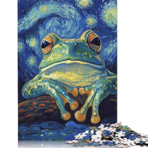 Sternennacht-Frosch-Puzzle für Erwachsene, Lernspiel, Puzzle-Geschenke für Kinder ab 12 Jahren, 520 Teile (52 x 38 cm) von GQmoney