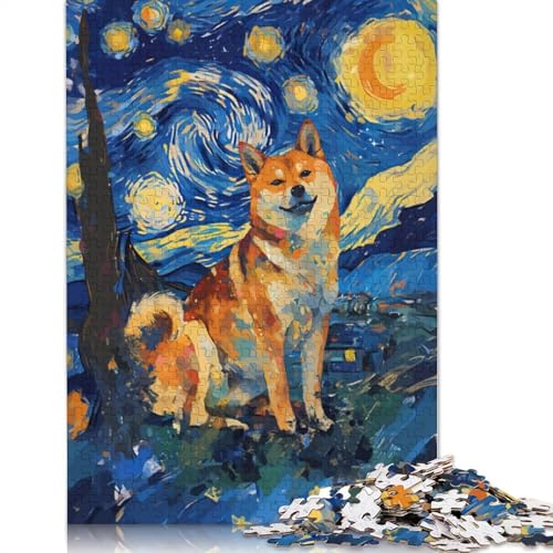 Sternennacht-Puzzle, Shiba Inu, 1500 Teile, ab 18 Jahren, Lernspiele, Puzzle für Erwachsene, für Frauen, für Kinder ab 12 Jahren, 1500 Teile (85 x 57 cm) von GQmoney