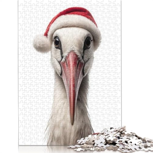 Storch mit Weihnachtsmütze, Puzzle für Erwachsene, 1000 Teile, Puzzles für Erwachsene und Teenager ab 12 Jahren, 1000 Teile (38 x 26 cm) von GQmoney
