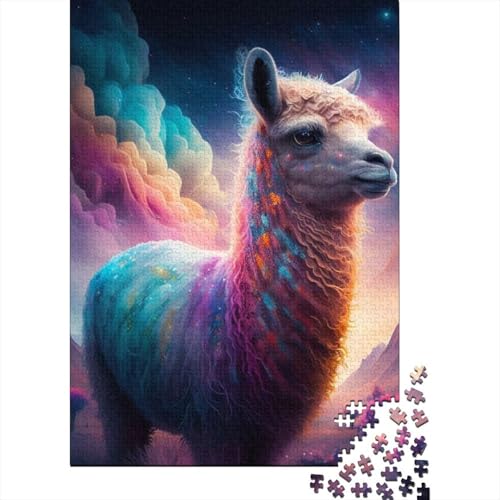 Süßes Alpaka-Puzzle, Dekompressionsspielzeug, rechteckiges Papierpuzzle für Kinder und Erwachsene ab 12 Jahren, 1000 Teile (38 x 26 cm) von GQmoney
