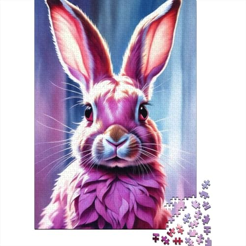 Süßes Häschen-Puzzle, Lernspiele, Familienaktivitäten, Premium-Karton-Puzzle für Frauen und Männer, 1000 Teile (38 x 26 cm) von GQmoney