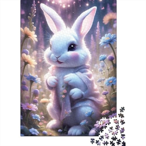 Süßes Häschen-Puzzle, schwierig, 100% recycelter Karton, Puzzle für Damen und Herren, 1000 Teile (38 x 26 cm) von GQmoney