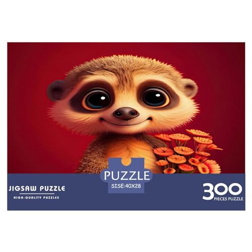 Süßes Haustier-Puzzle, 300 Teile, kreatives rechteckiges großes Familienpuzzlespiel, Kunstwerk für Erwachsene, Teenager, 300 Teile (40 x 28 cm) von GQmoney