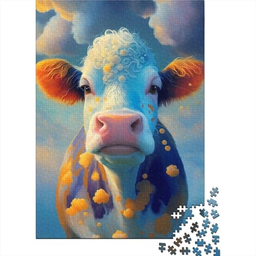 Süßes Kuh-Puzzle, hochwertiges, rechteckiges Puzzle aus 100% recyceltem Kartonpapier für Jungen oder Mädchen, 1000 Teile (38 x 26 cm) von GQmoney