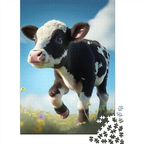 Süßes Kuh-Puzzle-Spielzeug, Lernspiel, Premium-Puzzle aus Karton für Erwachsene und Kinder, 1000 Teile (38 x 26 cm) von GQmoney