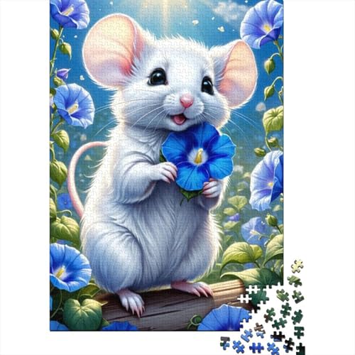 Süßes Maus-Puzzle, 100% recyceltes Kartonpapier, rechteckiges Puzzle für Erwachsene und Kinder, 1000 Teile (38 x 26 cm) von GQmoney