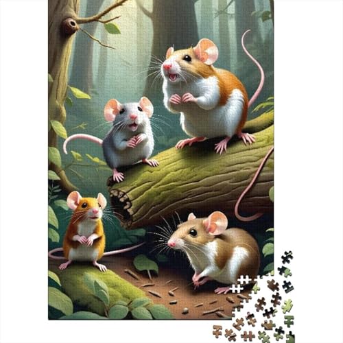Süßes Maus-Puzzle, Denksportaufgabe, Premium-Puzzle aus Karton für Kinder und Erwachsene ab 12 Jahren, 1000 Teile (38 x 26 cm) von GQmoney